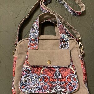 Black Butterfly Canvas Crossbody Bag